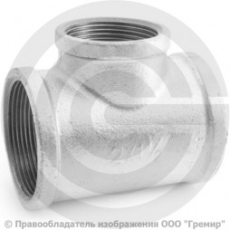 Тройник переходной чугунный оцинкованный ВР (ВН) Ду 50-40 (2"-1 1/2")