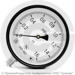 Манометр радиальный диаметр 160мм 0-16 кгс/см2 (0-1,6 МПа) М20х1,5 МП-160 Завод теплотехнических приборов