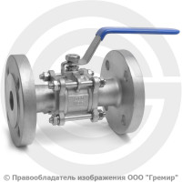 Кран нержавеющий AISI 304 (CF8) трехсоставной фланцевый Ду-25 (1") Ру-64 NK-BF25/4