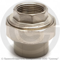 Муфта PP-R комбинированная разъемная серая ВР (ВН) Дн 32-1 1/4" Pro Aqua Муфта PP-R комбинированная разъемная серая ВР (ВН) Дн 32-1 1/4" Pro Aqua