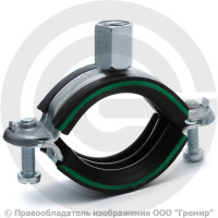 Хомут крепежный оцинкованный с резиновой прокладкой (Дн 48-51) (1 1/2") М8/М10 б/к Mupro Optimal Хомут крепежный оцинкованный с резиновой прокладкой (Дн 48-51) (1 1/2") М8/М10 б/к Mupro Optimal