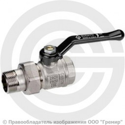 Кран латунный Ду-50 (2") Ру-20 ВР-"Американка" никель рычаг Bugatti серия 920