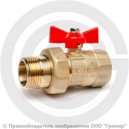 Кран латунный Ду-15 (1/2") Ру-16 ВР-"Американка" бабочка ГАЛЛОП ПРАКТИК 132