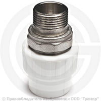 Муфта PP-R комбинированная под ключ белая НР (НАР) Дн 32-1" VALFEX