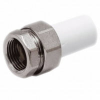 Муфта PP-R комбинированная разъемная белая наружная пайка/ВР Дн 20-1/2" RTP (РосТурПласт) Муфта PP-R комбинированная разъемная белая наружная пайка/ВР Дн 20-1/2" RTP (РосТурПласт)