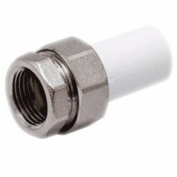 Муфта PP-R комбинированная разъемная белая наружная пайка/ВР Дн 20-1/2" RTP (РосТурПласт)