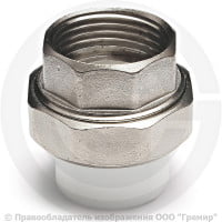Муфта PP-R комбинированная разъемная белая ВР (ВН) Дн 20-3/4" Китай