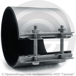 Хомут ремонтный односторонний оцинкованный Ду-200 (Дн 217-226) L=250мм Сансфера