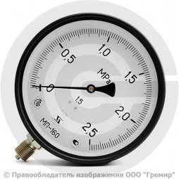 Манометр радиальный диаметр 160мм 0-40 кгс/см2 (0-4,0 МПа) М12х1,5 МТ-160 Багория