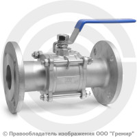 Кран нержавеющий AISI 304 (CF8) трехсоставной фланцевый Ду-65 (2 1/2") Ру-25 NK-BF65/4