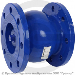 Клапан обратный пружинный чугунный фланцевый Ду-100 Ру-16 (Т<80°С) диск чугун+NBR Benarmo