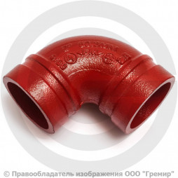 Отвод (колено) 90 градусов под муфту грувлок Ду-80 (Дн 89) Ру-25 XGQT03