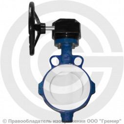Затвор дисковый поворотный межфланцевый с редуктором Ду-200 Ру-10 PTFE с нержавеющим диском Tecofi VP4449R-08PTFE