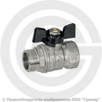 Кран латунный Ду-20 (3/4") Ру-25 ВР-НР (ВН-НАР) никель бабочка Bugatti серия 607 Кран латунный Ду-20 (3/4") Ру-25 ВР-НР (ВН-НАР) никель бабочка Bugatti серия 607