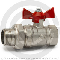 Кран латунный Ду-25 (1") Ру-40 ВР-"Американка" никель бабочка VALFEX 11Б27фт1М Кран латунный Ду-25 (1") Ру-40 ВР-"Американка" никель бабочка VALFEX 11Б27фт1М