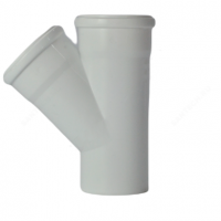 Тройник PP-MD бесшумный светло-серый Дн 160-160 45гр (DN150-150) б/нап в/к Ostendorf Skolan dB SKEA Тройник PP-MD бесшумный светло-серый Дн 160-160 45гр (DN150-150) б/нап в/к Ostendorf Skolan dB SKEA