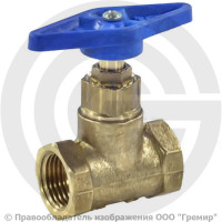 Клапан запорный латунный муфтовый Ду-20 Ру-16 ВР (ВН) (Т<70°С) 15б3р Цветлит