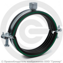 Хомут крепежный оцинкованный с резиновой прокладкой (Дн 113-117) (4") М8/М10 б/к Mupro Optimal