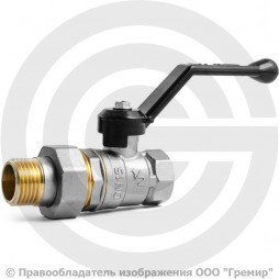 Кран латунный Ду-15 (1/2") Ру-40 ВР-"Американка" никель рычаг LD Pride 47.15.В-ГШ.Р.