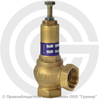 Клапан предохранительный пружинный угловой латунный Ду 15-15 (G1/2"-G1/2") ВР (ВН) Рн=0.5...16бар 111 OR Клапан предохранительный пружинный угловой латунный Ду 15-15 (G1/2"-G1/2") ВР (ВН) Рн=0.5...16бар 111 OR