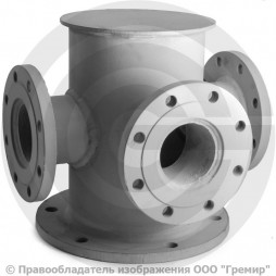 Тройник с пожарной подставкой фланцевый ППТФ стальной Ду 250-200