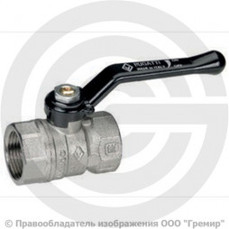 Кран латунный Ду-40 (1 1/2") Ру-20 ВР (ВН) никель рычаг Bugatti серия 600