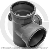 Крестовина PP-H двухплоскостная левая и правая серая Дн 110-50-50 87гр б/нап в/к Ostendorf HT HTEDLR