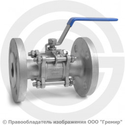 Кран нержавеющий AISI 316 (CF8M) трехсоставной фланцевый Ду-32 (1 1/4") Ру-40 NK-BF32/6