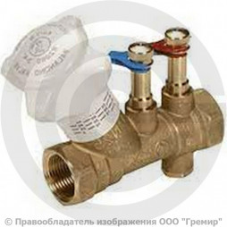 Клапан балансировочный ручной латунный муфтовый Ду-25 Ру-25 ВР (ВН) Kvs=7м3/ч с измерительными ниппелями R206B Giacomini