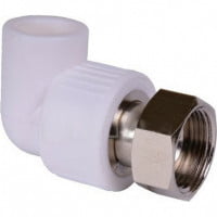 Угольник PP-R комбинированный белый с накидной гайкой Дн 32-1 1/4" RTP (РосТурПласт) Угольник PP-R комбинированный белый с накидной гайкой Дн 32-1 1/4" RTP (РосТурПласт)