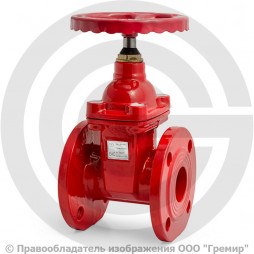 Задвижка чугунная фланцевая Ду-65 Ру-16 (Т<150°С) красная 30ч39р Китай