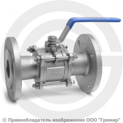 Кран нержавеющий AISI 316 (CF8M) трехсоставной фланцевый Ду-50 (2") Ру-40 NK-BF50/6