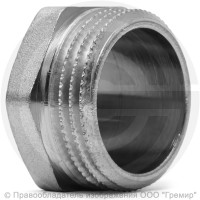 Заглушка латунная НР (НАР) Ду-25 (1") никель LD Заглушка латунная НР (НАР) Ду-25 (1") никель LD