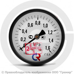 Манометр осевой диаметр 63мм 0-16 кгс/см2 (0-1,6 МПа) G1/4" ТМ-310Т.00 Росма