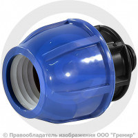 Муфта ПЭ компрессионная Дн 50-1 1/2" Ру-16 НР (НАР) RTP (РосТурПласт) Муфта ПЭ компрессионная Дн 50-1 1/2" Ру-16 НР (НАР) RTP (РосТурПласт)