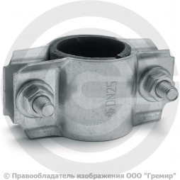 Хомут ремонтный двухсторонний оцинкованный Ду-25 (Дн 32-33,5) L=40мм ККАЗ