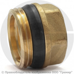 Переход латунный (переходник) НР-ВР (НАР-ВН) Ду 32-25 (1 1/4"-1") с герметичной прокладкой Giacomini