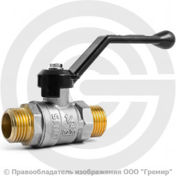 Кран латунный Ду-15 (1/2") Ру-40 НР (НАР) никель рычаг LD Pride 47.15.Н-Н.Р.