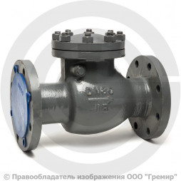 Клапан обратный поворотный стальной фланцевый Ду-125 Ру-16 19с76нж