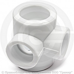 Тройник PP-R 2-двухплоскостной белый внутренняя пайка Дн 25 RTP (РосТурПласт) 28080