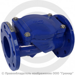 Клапан обратный поворотный чугунный фланцевый Ду-250 Ру-10/16 (Т<120°С) диск сталь+EPDM Benarmo