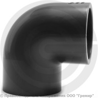 Отвод ПВХ клеевой серый Дн 20 90гр Ру-10 напорный Aquaviva Отвод ПВХ клеевой серый Дн 20 90гр Ру-10 напорный Aquaviva