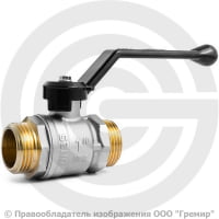 Кран латунный Ду-25 (1") Ру-40 НР (НАР) никель рычаг LD Pride 47.25.Н-Н.Р.