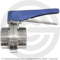 Затвор нержавеющий дисковый поворотный резьбовой Ду-15 (1/2") Ру-8 с нержавеющим диском NK-DZmpEPDM15/4 Затвор нержавеющий дисковый поворотный резьбовой Ду-15 (1/2") Ру-8 с нержавеющим диском NK-DZmpEPDM15/4