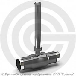 Кран стальной под приварку с удлиненным штоком Ду-125 Ру-25 L=1500мм полнопроходной LD КШ.Ц.П. 125.025.П/П