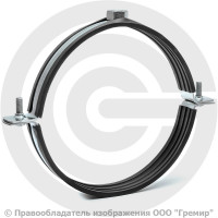 Хомут крепежный оцинкованный с резиновой прокладкой Ду-150 (Дн 162-170) (6") М16 б/к Хомут крепежный оцинкованный с резиновой прокладкой Ду-150 (Дн 162-170) (6") М16 б/к