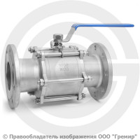 Кран нержавеющий AISI 316 (CF8M) трехсоставной фланцевый Ду-150 (6") Ру-16 NK-BF150/6