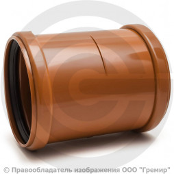 Муфта НПВХ (ПВХ) ремонтная коричневая Дн 160 б/нап в/к Агригазполимер