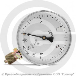 Манометр радиальный диаметр 100мм 0-40 кгс/см2 (0-4,0 МПа) М20х1,5 МТ-100 Багория