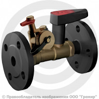 Клапан балансировочный ручной латунный фланцевый Ду-300 Ру-16 Kvs=2855.7м3/ч с измерительными ниппелями Venturi FODRV Broen